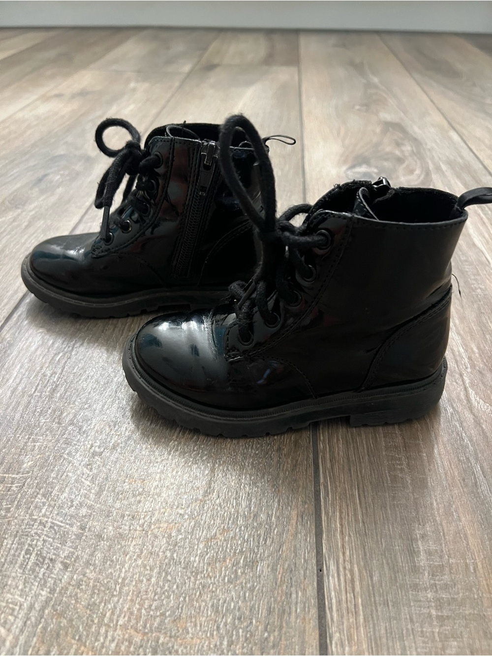 Toddler Black Combat Lace-Up Boots